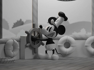 Steamboat Willie Animation animation b3d blender disney illustration mickey motion steamboat willie