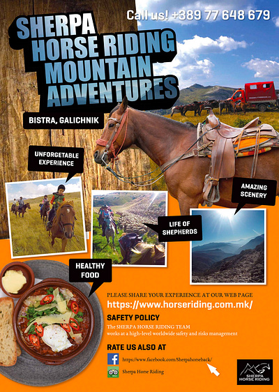 SHERPA HORSE RIDING MACEDONIA business cards flyers graphic design print promo materials