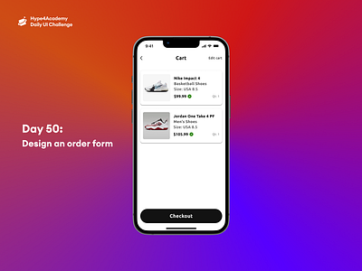 Day 50: design an order form checkout page confirmation page daily ui 50 daily ui challenge dailyui design hype4academy mobile design mobile ui order confirmation page order form order page ui ux