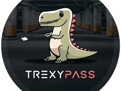 TrexyPass dinosaur sticker branding logo procreate