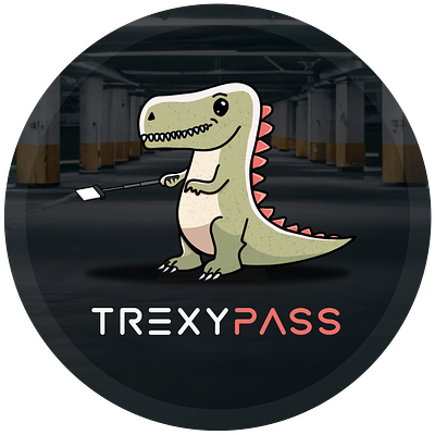 TrexyPass dinosaur sticker branding logo procreate