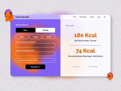 Calorie Calculator Design calorie calculator dailyui graphic design interface design product design ui uiux web design