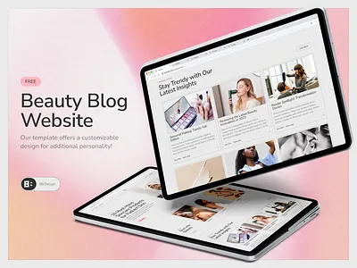 Beauty Blog Website Template article design beauty beauty blog beauty website blog blog cms blog design blog template blogger blogging figma blog figma template free figma free template freebies ui web design