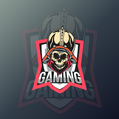 Free vector skull esports gaming mascot logo design billboard