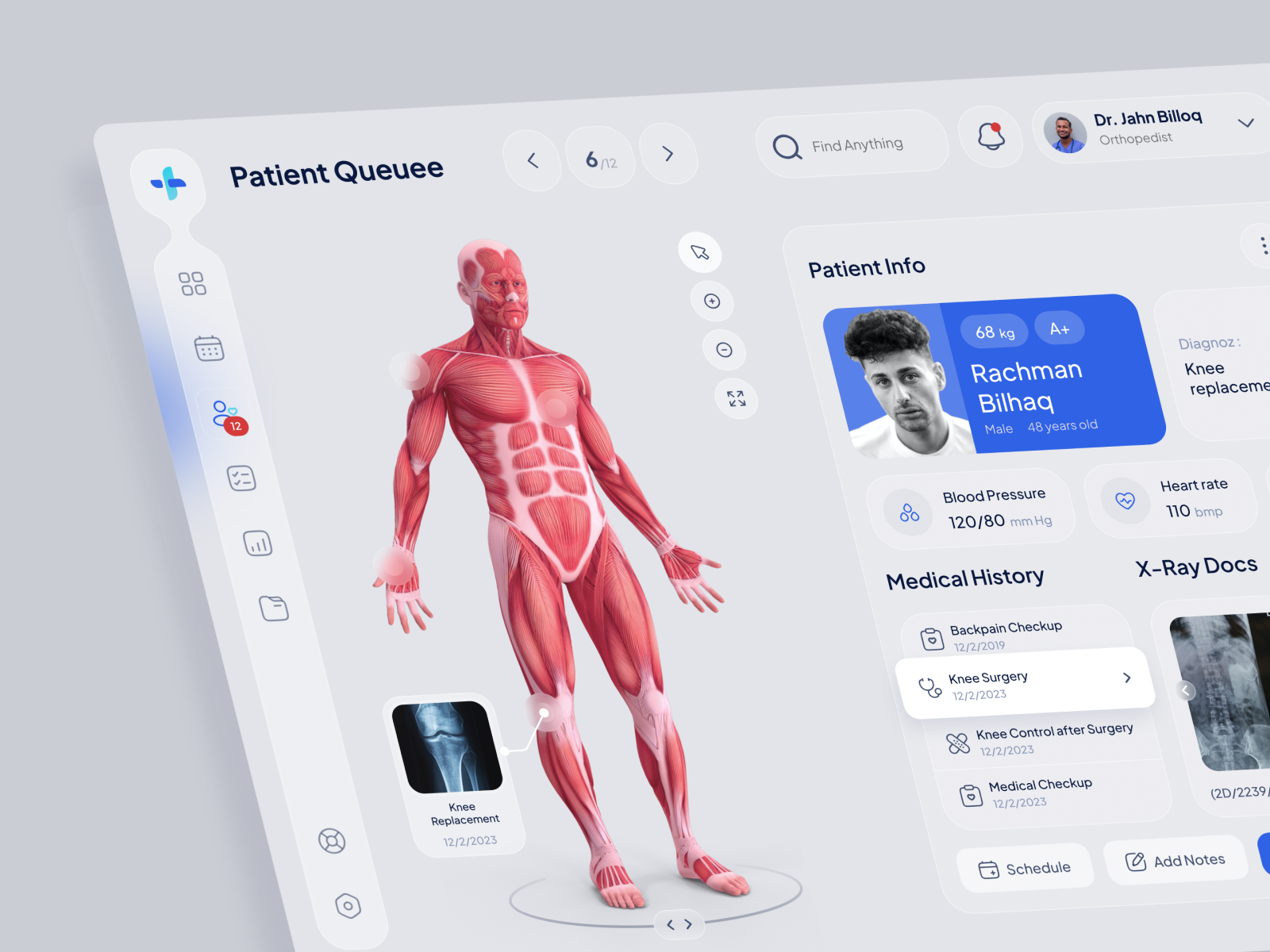 Medikals - iPad Medical Dashboard App for Doctor 3d anatomy app blood dashboard doctor ehr healthcare interactive ios app ipadapp medical medicaltechnology patient record tablet ui ux xray