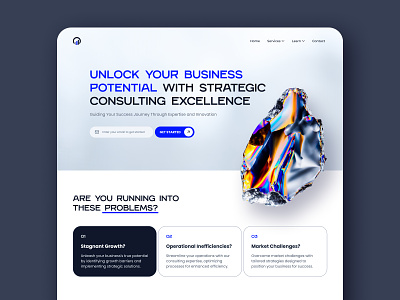 Strategic Consulting Website design abstract b2b consulting graphic design hero hero section herosection landing landing page landingpage strategy ui webdesign website template