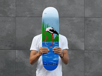 30 Day Design Challenge | Day 6 Put a bird on it 30 day design challenge bird design garza graphic design heron illustration illustrator la garza loteria loteria card photoshop product design put a bird on it skateboard