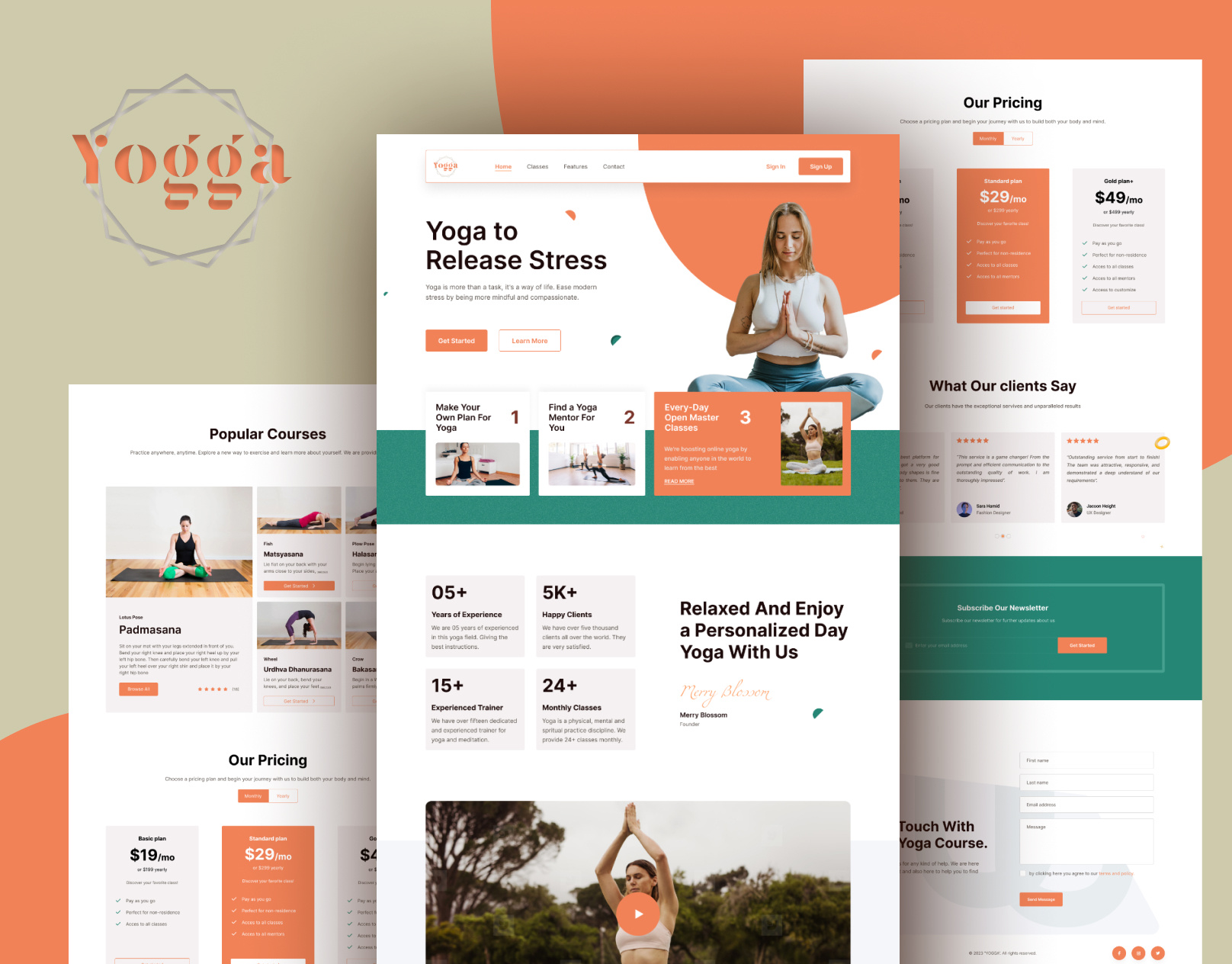 Yoga-Release-Stress-Landing-UI-Design yoga studio app