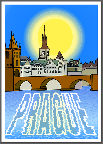 Prague graphic design illustration
