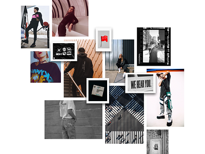 REBORN Apparel Moodboard 2024brandingprojects blackwhite brand branding fashion moodboard streetwear