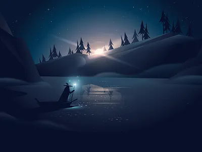 A calm morning game illustration landscape light magic sunrise vector wizard
