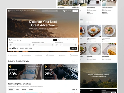 Horizone - Travel Landing Page adventure clean design horizone journey landing page ticket travel traveller travelling ui web website world