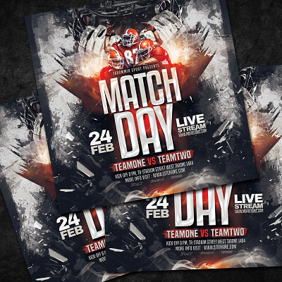 Football Match Day Flyer flyer template football psd superbowl