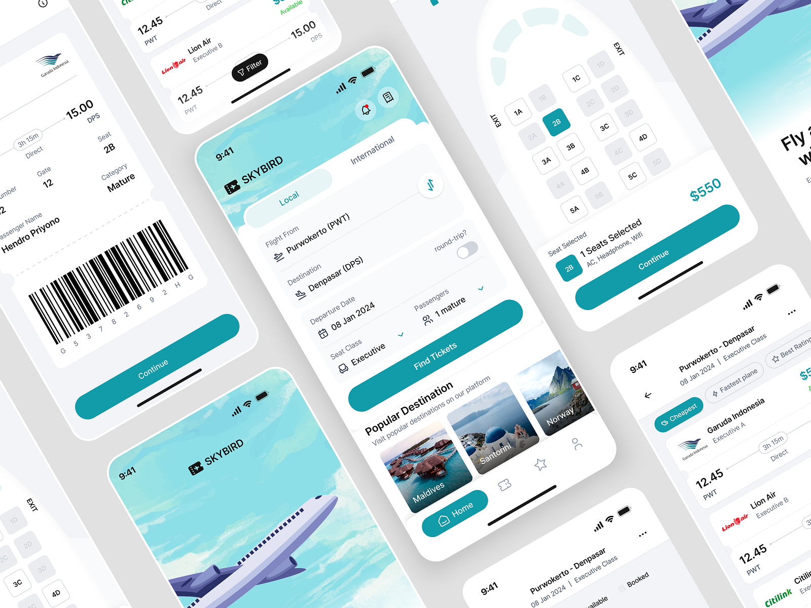 SKYBIRD - Book Ticketing Plane by Al Faris for Nebula Onspace on Dribbble