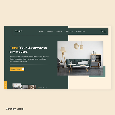 Tura Interior Website branding ui web website