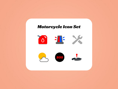 Daily UI Challenge #055 Icon Set 3d adobe xd animation app branding challenge 055 daily 100 daily challenge daily ui day 55 figma graphic design icon set icons illustrator logo motion graphics motorcycle set ui