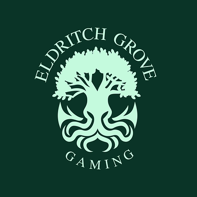 Logo Design for Eldritch Grove Gaming branding commission cthulhu design freelance work graphic design logo logo design logo design branding logo designer silhouette tabletop gaming vector