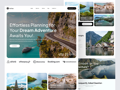 PicTrav - Travel Landing Page agency booking clean destination holiday landing landing page product design transportation travel travel agency travel landing page travelling trip ui ux web web design web page website