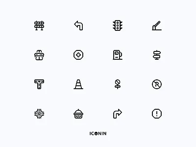 Road SIgn Icon Set app icons flat icons icon icon pack iconin iconography iconpack icons iconset illustration line icons linearicon road sign
