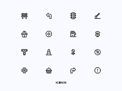 Road SIgn Icon Set app icons flat icons icon icon pack iconin iconography iconpack icons iconset illustration line icons linearicon road sign