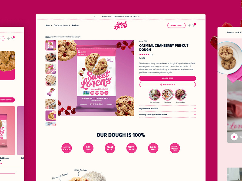 Sweet Loren's PDP cpg design ecommerce shopify ui ux web website