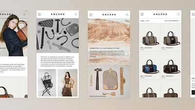 Encore Bag Website Redesign animation bags design ecommerce fashion luxe ui ux web website
