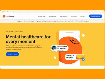 Headspace for Organizations animation design ui ux web website