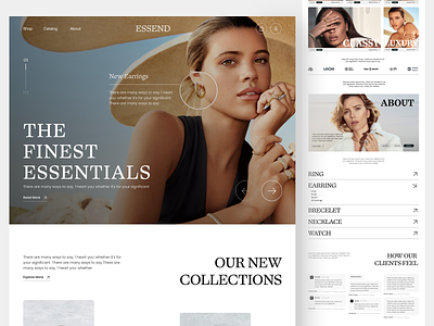 Essend - Jewelry Website clear design ecommerce fashion home page jewelry landing page minimalist style ui uidesign web design website women