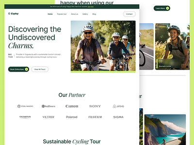 Exploy - Bicycle Tour Website airbnb bicycle bicycle website bike bike website biker clean design cycling design explore explore website landing page tour website tourism ui ui design uiux web design webflow website