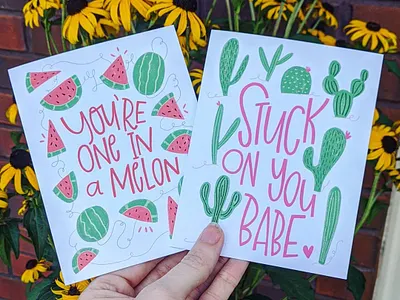 Punny Cards cards digital illustration drawings hand drawn illustration illustrator pun stationery