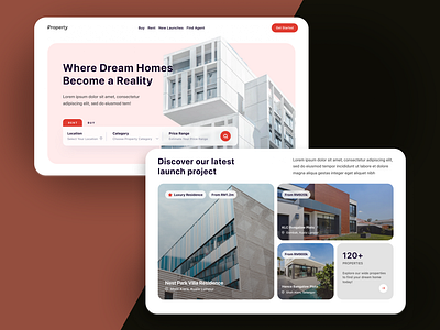 Property - Landing Page Website book booking buy condo dream home equipment find home house luxury management pent house project property real estate rent searching sell ui villa