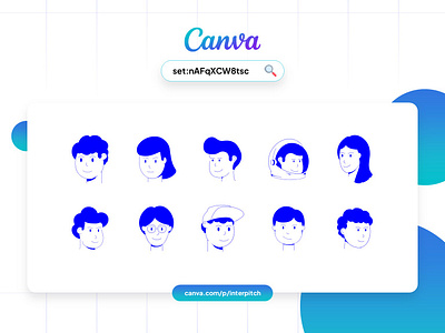 Canva Set - Human Head Illustration canva design element canva graphic design illustration