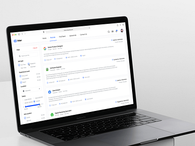 Inker - Job Seeker clean dashboard find job hiring job job dashboard job finder job hunt job seeker popular recruitment reqruitment ui uiux ux web design website work