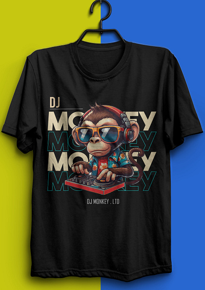 DJ monkey typography t-shirt design design graphics design graphics t shirt design t shirt design trendy t shirt design typography typography t shirt design
