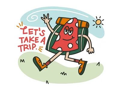 Take a Trip digital illustration illustration illustrator mushroom nature outdoors