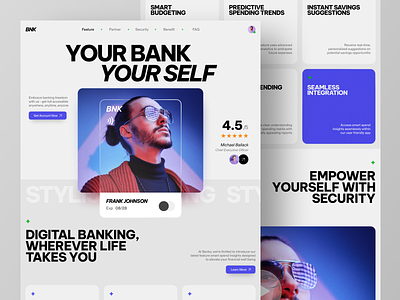 Banka - Digital Bank Company Landing Page Website bank bank card banking clean credit card design digital banking finance fintech landing page mobile banking modern ui ux web web design website website design