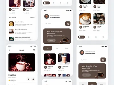 Coffee shop mobile app app app design app ui ux cafe coffee coffee shop app design food mobile app restaurant tea ui ux