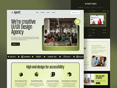 AgentC - Agency Landing Page agency branding design design studio illustration landing page minimal startup uiux use user interface webdesign website