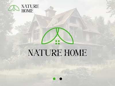 REAL ESTATE LOGO DESIGN WITH LEAVES branding graphic design house shape