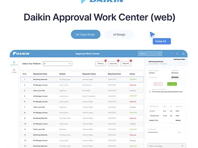 Daikin Approval Work Center (Web) Application Design design figma ui uiux design ux