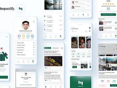 Impactify Mobile App UIUX Donation for Charity appinterface casestudy charityapp digitalgiving donation donationapp donationimpact impactify mobile app mobileappdesign mobileappdevelopment mobileappuiux mobileui onprofittech socialimpact ui uicasestudy uiux userinterface volunteers