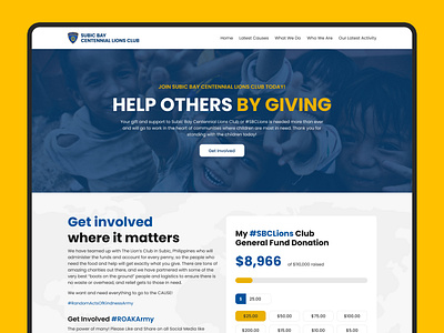 Subic Bay Centennial Lions Club Landing Page Design charity crowdfunding elementor figma landing page landing page design ui ux website website design wordpress wordpress design