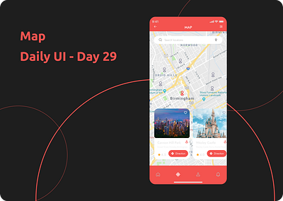 Map - 29 Daily UI Challenge app daily ui design design challenge graphic design map typography ui ux