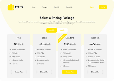 Pricing List Page - Day 30 app branding challenge daily ui design graphic design logo pricing list typography ui ux vector