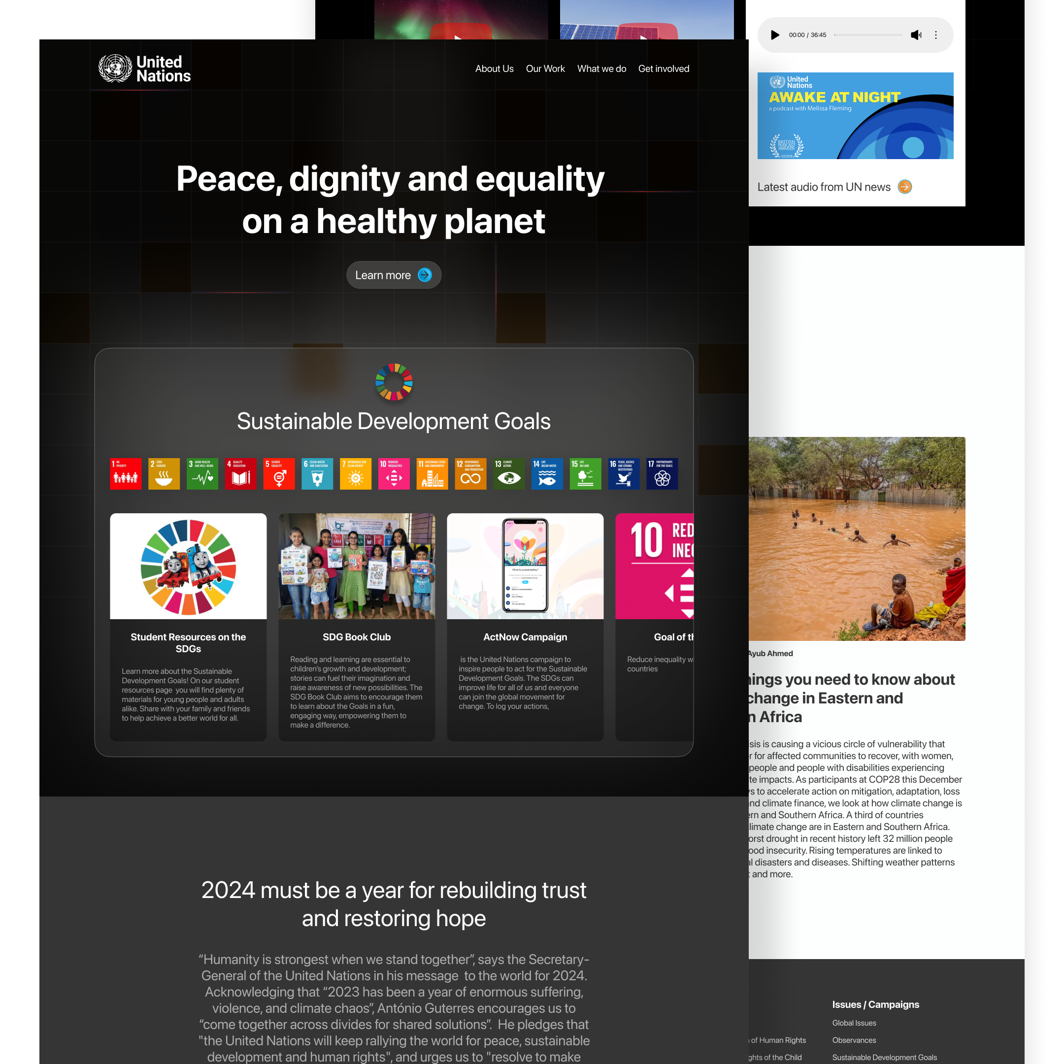 United Nation Website Redesign design designconcept dribbble figma framer landingpsge ui unitednation webflow website