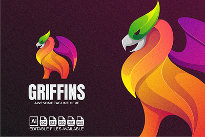 Griffins Color Logo 3d branding colorful design graphic design griffins illustration logo