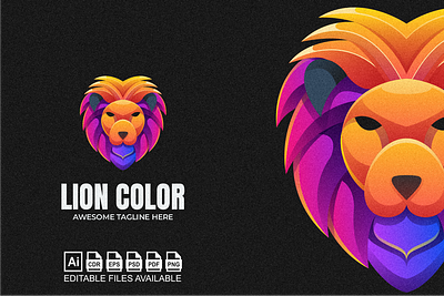 Lion Colorful Logo 3d branding colorful design graphic design illustration lion logo