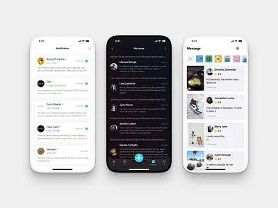 Message and Notification Screens app design designconcept dribbble figma inspiration message mobile notification ui uikit