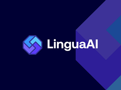 LinguaAI ai logo app icon artificial intelligent branding colorful creative crypto logo linguaai logo logo maker logodesign saas logo simple tech technology logo trendy