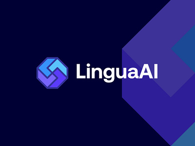 LinguaAI ai logo app icon artificial intelligent branding colorful creative crypto logo linguaai logo logo maker logodesign saas logo simple tech technology logo trendy